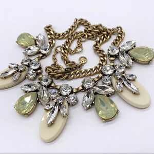 J. Crew Cream and Yellow Opalescent Jeweled Necklace